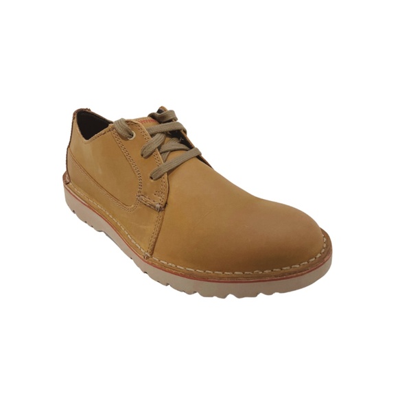 Mens Clarks Vargo Plain Toe Oxford in Dark Tan Leather. 26136676 main image 4